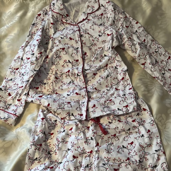 NEW-Northern Reflections Size L Birds Print Cozy Pajama Set - Picture 2 of 5